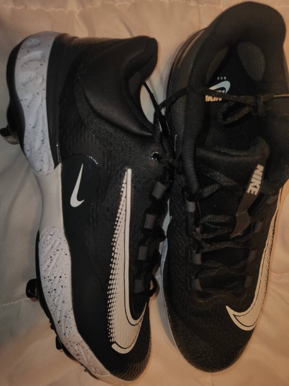 Nike Alpha Huarache Elite 4 Low Metal Baseball Cleats DJ6521-003 Black White 15
